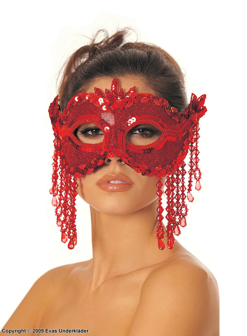Mask with hanging beads